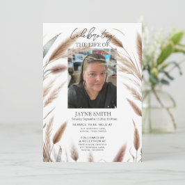 Modern botanisk begravning av minnesgudstjänst e-v inbjudningar