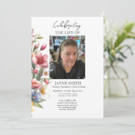 Modern botanisk begravning av minnesgudstjänst e-v inbjudningar