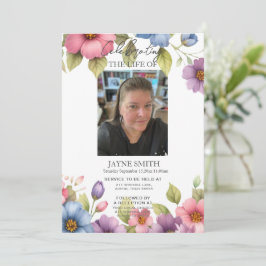 Modern botanisk begravning av minnesgudstjänst e-v inbjudningar