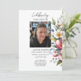 Modern botanisk begravning av minnesgudstjänst e-v inbjudningar