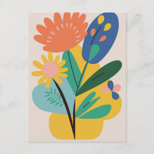 Modern botanisk blomma i Abstrakten Vykort