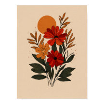 Modern botanisk blomsterkonst vägg posters