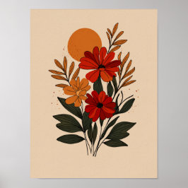 Modern botanisk blomsterkonst vägg posters