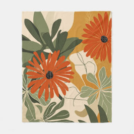 Modern botanisk blomstermadrass | Vintage Fleecefilt