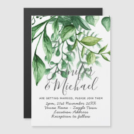 Modern botanisk bröllopsinbjudan Magnetic Magnetisk Inbjudningskort