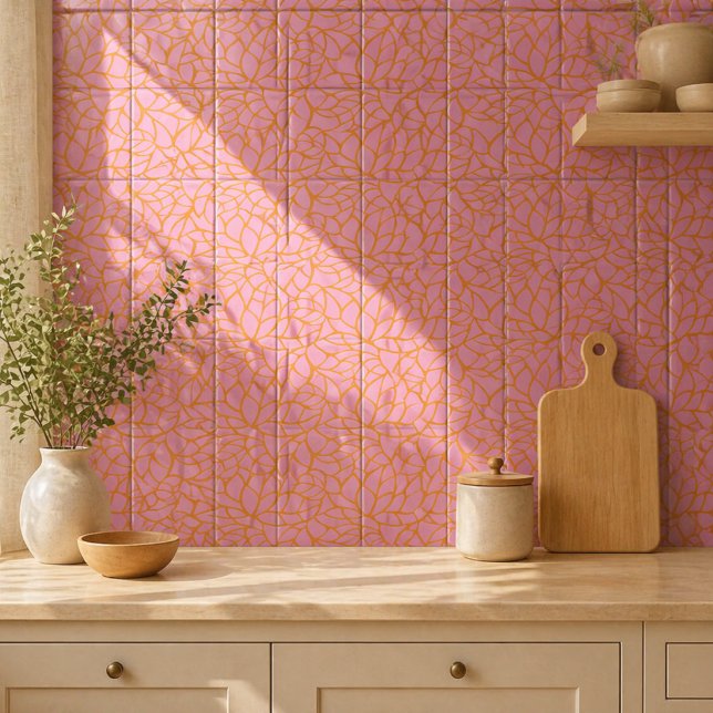 Modern Botanisk Dekorativ Kakel | Keramisk Kakel (Kitchen)