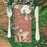 Modern botanisk elegant av pampas eucalyptus meny<br><div class="desc">Modern lada farm rustic botanical bohemian natural pampas gräs och eukalyptus botanical bröllop betalar av stationär meny. Vackra handtryckta vattenfärger i botaniska blommigtar och manustext. Modern på trender naturlig,  sage grönt,  rost,  terracotta,  brun och svart design.</div>