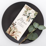 Modern botanisk elegant av pampas eucalyptus meny<br><div class="desc">Modern lada farm rustic botanical bohemian natural pampas gräs och eukalyptus botanical bröllop betalar av stationär meny. Vackra handtryckta vattenfärger i botaniska blommigtar och manustext. Modern på trender naturlig,  sage grönt,  rost,  terracotta,  brun och svart design.</div>