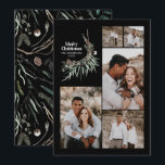 Modern botanisk elegant med flera fotofärger julkort<br><div class="desc">Svart,  modern multifoto-elegant,  rostfärgad,  torkad botanisk blommigt muterade färg helgdag julkort.</div>