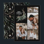 Modern botanisk elegant med flera fotofärger julkort<br><div class="desc">Svart,  modern multifoto-elegant,  rostfärgad,  torkad botanisk blommigt muterade färg helgdag julkort.</div>