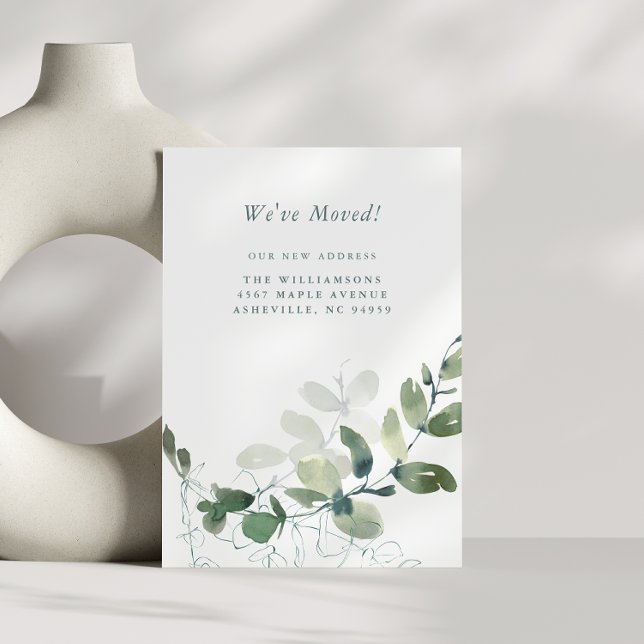 Modern Botanisk Eukalyptus Boho Ny adress Meddelande (Skapare uppladdad)