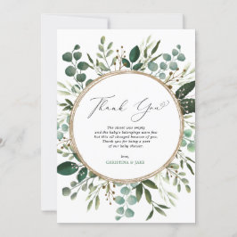 Modern botanisk eukalyptus Greenery Baby Shower Tack Kort