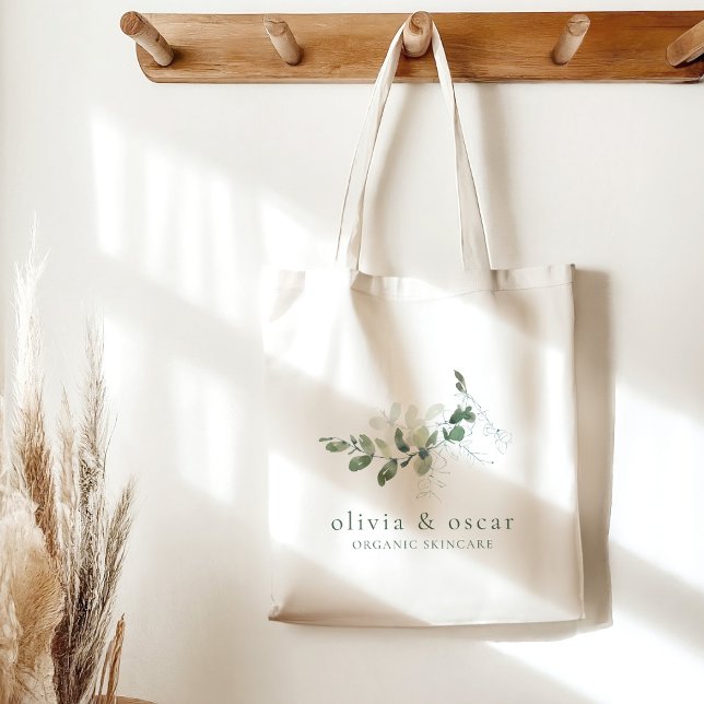 Modern botanisk eukalyptus Minimalist Business Tygkasse (Skapare uppladdad)