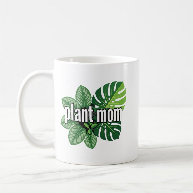 Modern botanisk grafisk design kaffemugg (Vänster)