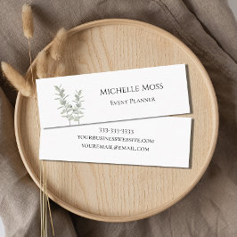 Modern botanisk Greenery enkel Blommigt Mini Visitkort