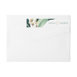 Modern botanisk greenery rustic bröllop monogram etikettband