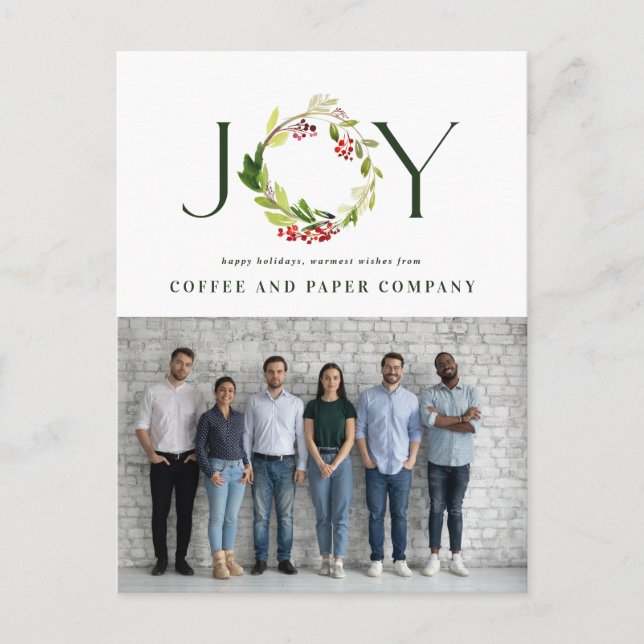 Modern botanisk helgdag med vattenfärg helg vykort (Framsida)