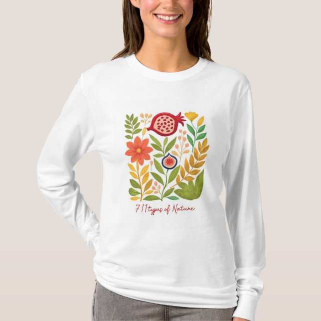 Modern botanisk illustration t shirt (Framsida)