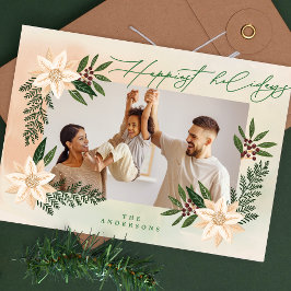 Modern botanisk julfoto julkort