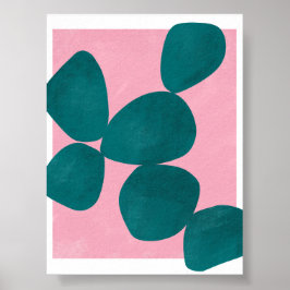 Modern botanisk konst inom Grönt och Rosa Poster