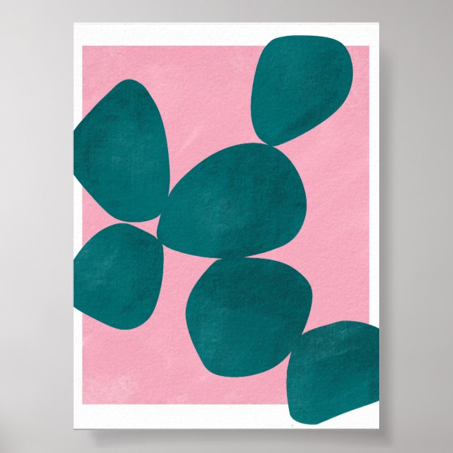 Modern botanisk konst inom Grönt och Rosa Poster (Framsidan)