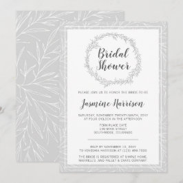 Modern Botanisk Krans Bröllopsfest Inbjudan