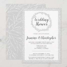 Modern Botanisk Krans Bröllopsfest Inbjudan