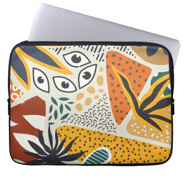Modern botanisk laptop fodral (Framsidan)