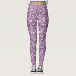 Modern botanisk Lila Leggings<br><div class="desc">Modern contemporary lila och vit blommigt botaniskt mönster. Originalkonst av Nic Squirrell.</div>