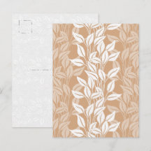 Modern botanisk med orangebruna släpande blad