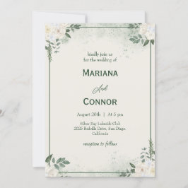 Modern botanisk minimal bröllopsinbjudan inbjudningar