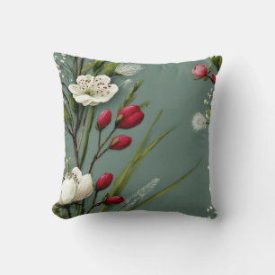 Modern botanisk minimalistisk subtil blomsterdesig kudde