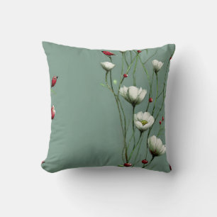 Modern botanisk minimalistisk subtil blomsterdesig kudde