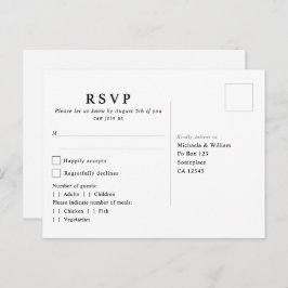 Modern Botanisk Monogram Bröllops RSVP Vykort