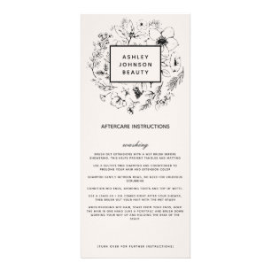 Modern botanisk och svart hårklämtning reklamkort