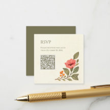 Modern botanisk QR-kod blommande bröllop