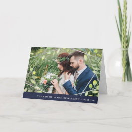 Modern botanisk| Silver Geo med Photo Tack Kort