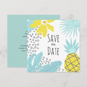 Modern botanisk sommarbröllop Save the Date Inbjudningar