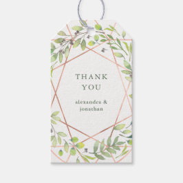 Modern botanisk | Tack för kopparkontroll Presentetikett
