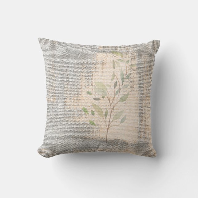 Modern botanisk texturerad abstrakt kastkudde kudde (Framsida)