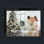 Modern botanisk typografi av elegantens vattenfärg helg vykort<br><div class="desc">Modern fullt utfallsfoto elegant Rustik vattenfärg torkad botanisk blommigt muterade färg helgdag julkort. Sage grönt,  jägare grönt,  svart,  vit och brun modern på trendfärgen.</div>