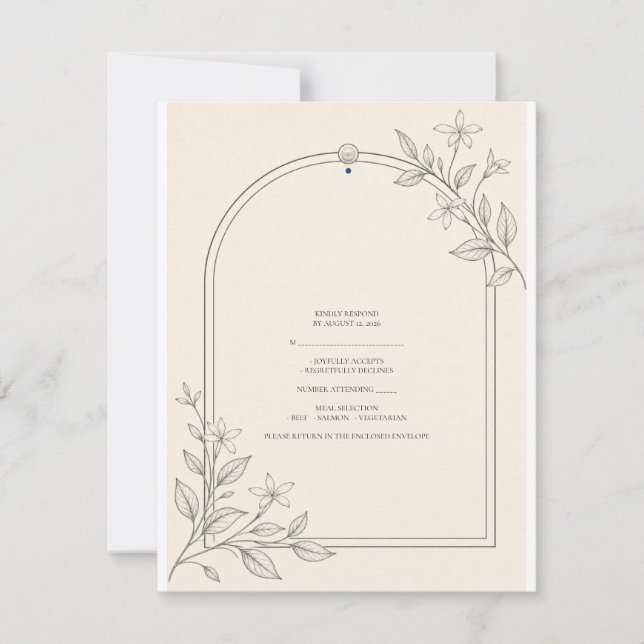 Modern Botanisk Valv Bröllops RSVP-kort OSA Kort (Framsida)
