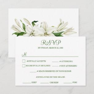 Modern botanisk   White Lily Bröllop OSA Kort