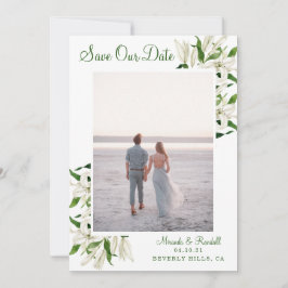 Modern botanisk | White Lily Framed Photo Spara Datumet