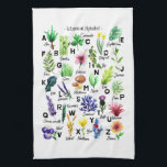 Modern botaniska Blommigten Alphabet Garden Kökshandduk<br><div class="desc">Den här moderna botaniska ABC-handduken med stort brev är en perfekt gåva! Underbar för växt-,  trädgårds-,  skogs- eller naturentusiaster.</div>