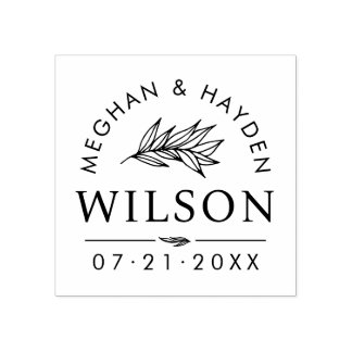 Modern Botaniska Bröllop | Anpassningsbar Spara da Stämpel