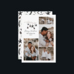 Modern botaniska elegantens svarta vita snyggt julkort<br><div class="desc">Den svarta moderna eleganten,  rustik vattenfärg,  beige naturbeige Skandinavian contemporary mutade färg beige,  svart och vit 5 multifoto-helgdag-julkort.</div>