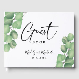 Modern botaniska eukalyptus Foliage Bröllop Gästböcker