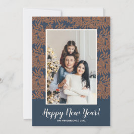 Modern botaniska familjefoto i Gott nytt år Julkort