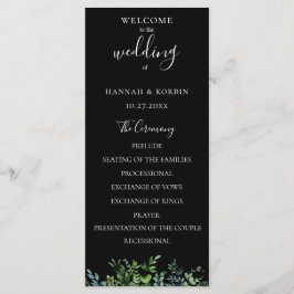 Modern Botaniska Greenery Bröllop Program